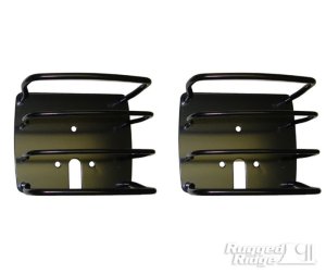 Jeep Wrangler Tail Light Guards - Rear - Rugged Ridge - Euro - Black - `87-`06